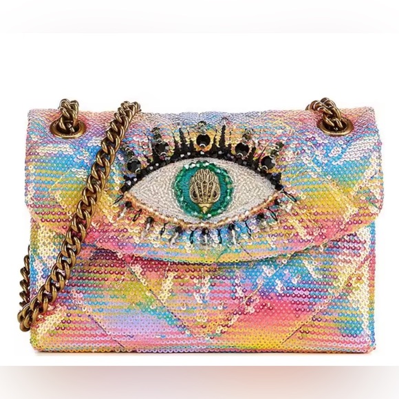 NWT Kurt Geiger London Kensington Mini Rainbow Sequin Eye Crossbody Bag - Picture 5 of 8
